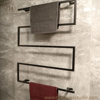 Wall Mounted Towel Rack, Industrial Bathroom Organizer