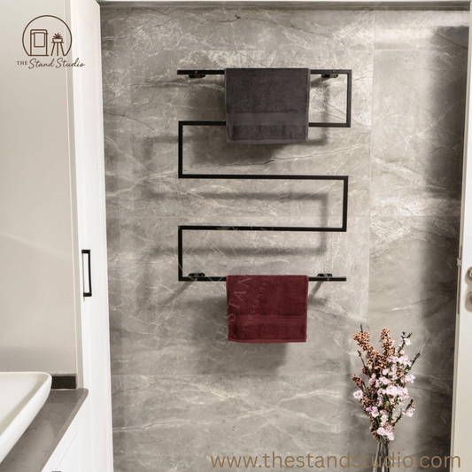 Wall Mounted Towel Rack, Industrial Bathroom Organizer