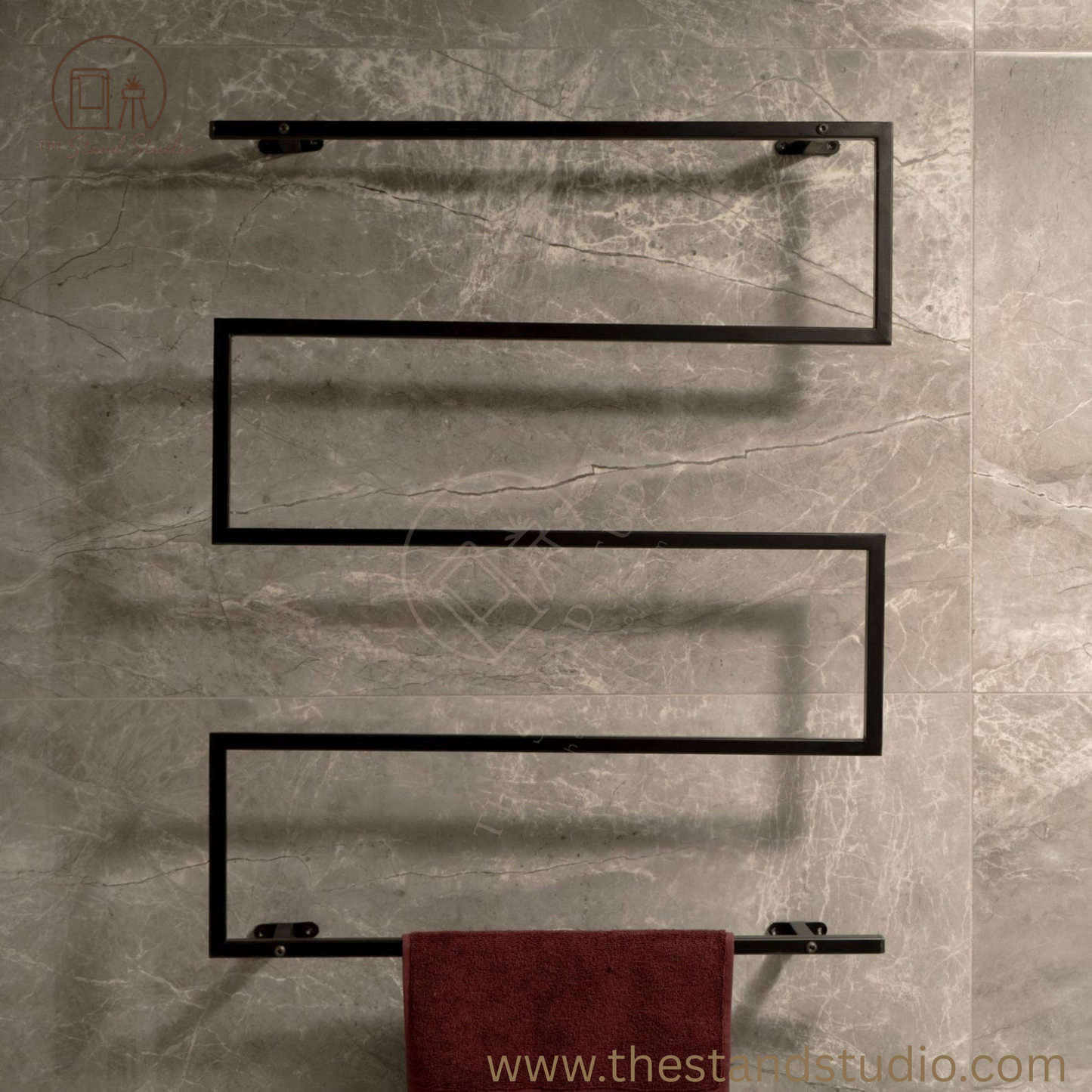 Wall Mounted Towel Rack, Industrial Bathroom Organizer