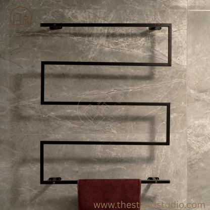 Wall Mounted Towel Rack, Industrial Bathroom Organizer