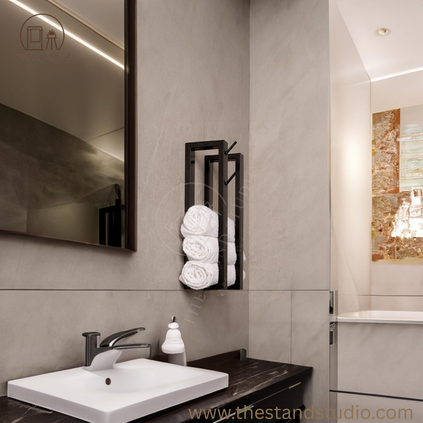 Bathroom Towel Holder for Wall, Blanket Storage,
