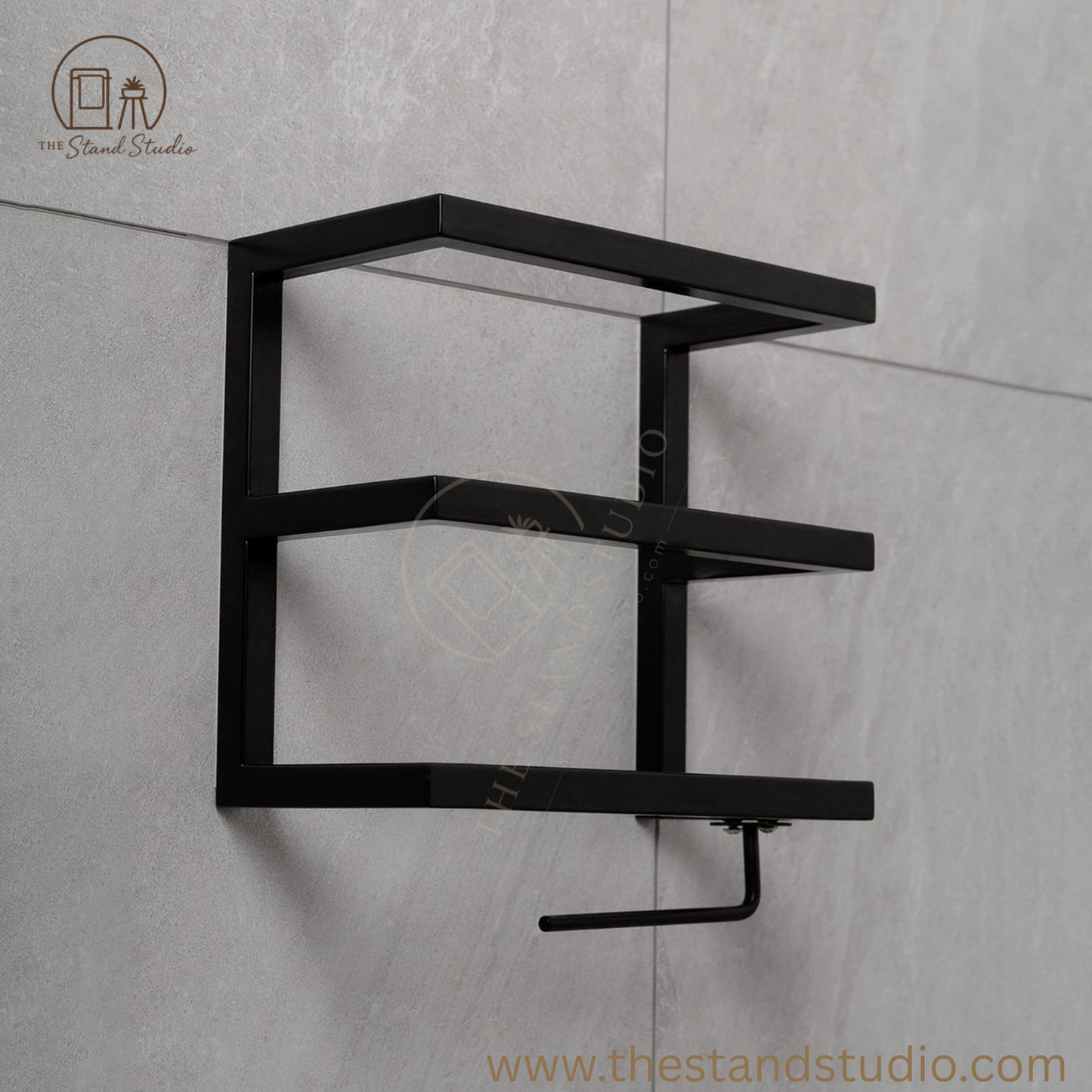 Metal Bathroom Shelf, Toilet Paper Holder Wall Mount