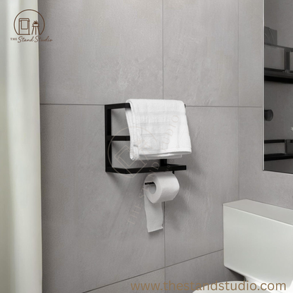 Metal Bathroom Shelf, Toilet Paper Holder Wall Mount