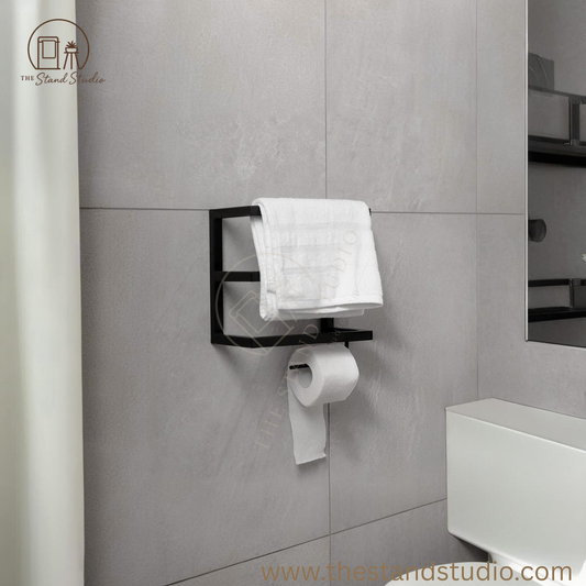 Metal Bathroom Shelf, Toilet Paper Holder Wall Mount