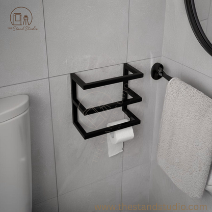 Metal Bathroom Shelf, Toilet Paper Holder Wall Mount