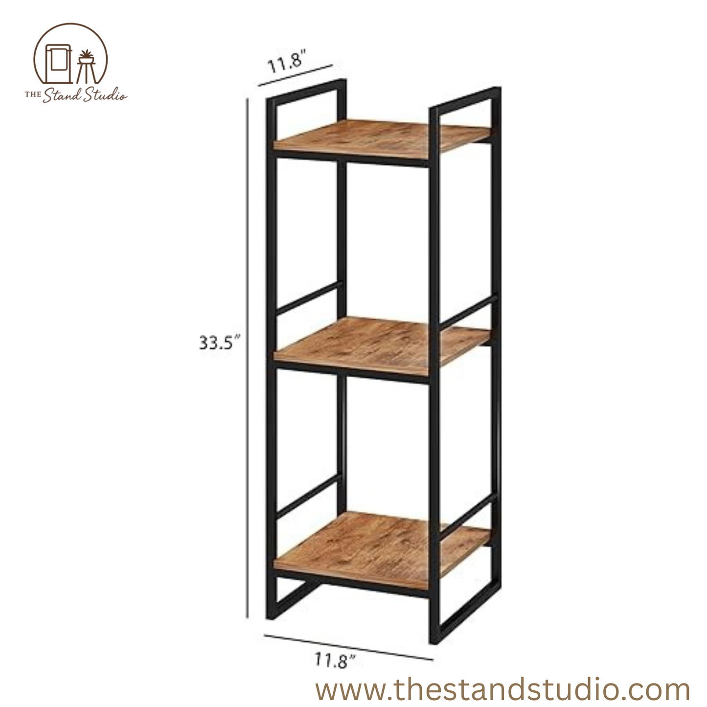3 Tier Bathroom Shelving Unit, Narrow Open Floor Shelves