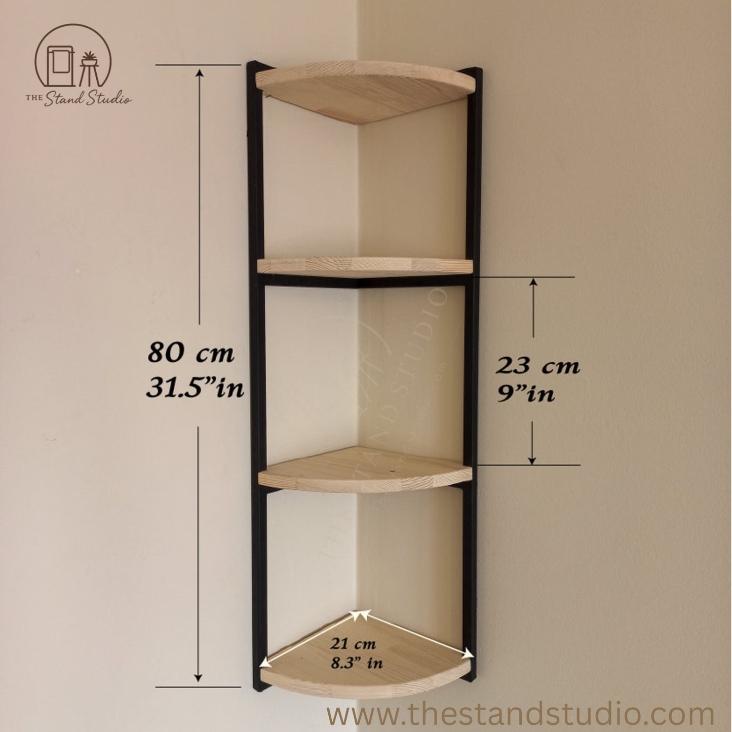 Corner Shelves for Wall, Metal Wood Shelf, Bookshelf