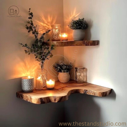 Corner Shelves- Space Saving Wall Storage for Living Room