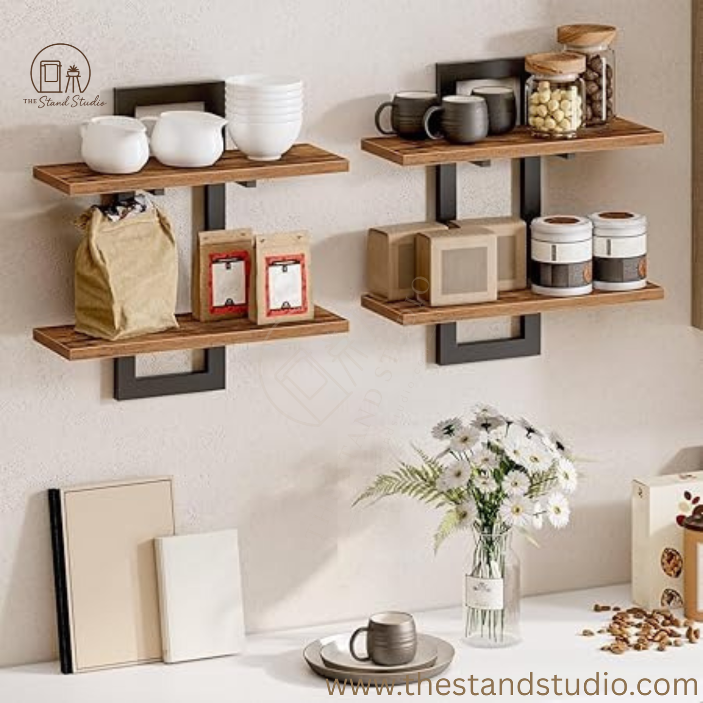 Wall Mounted Storage Shelves 2-Tier