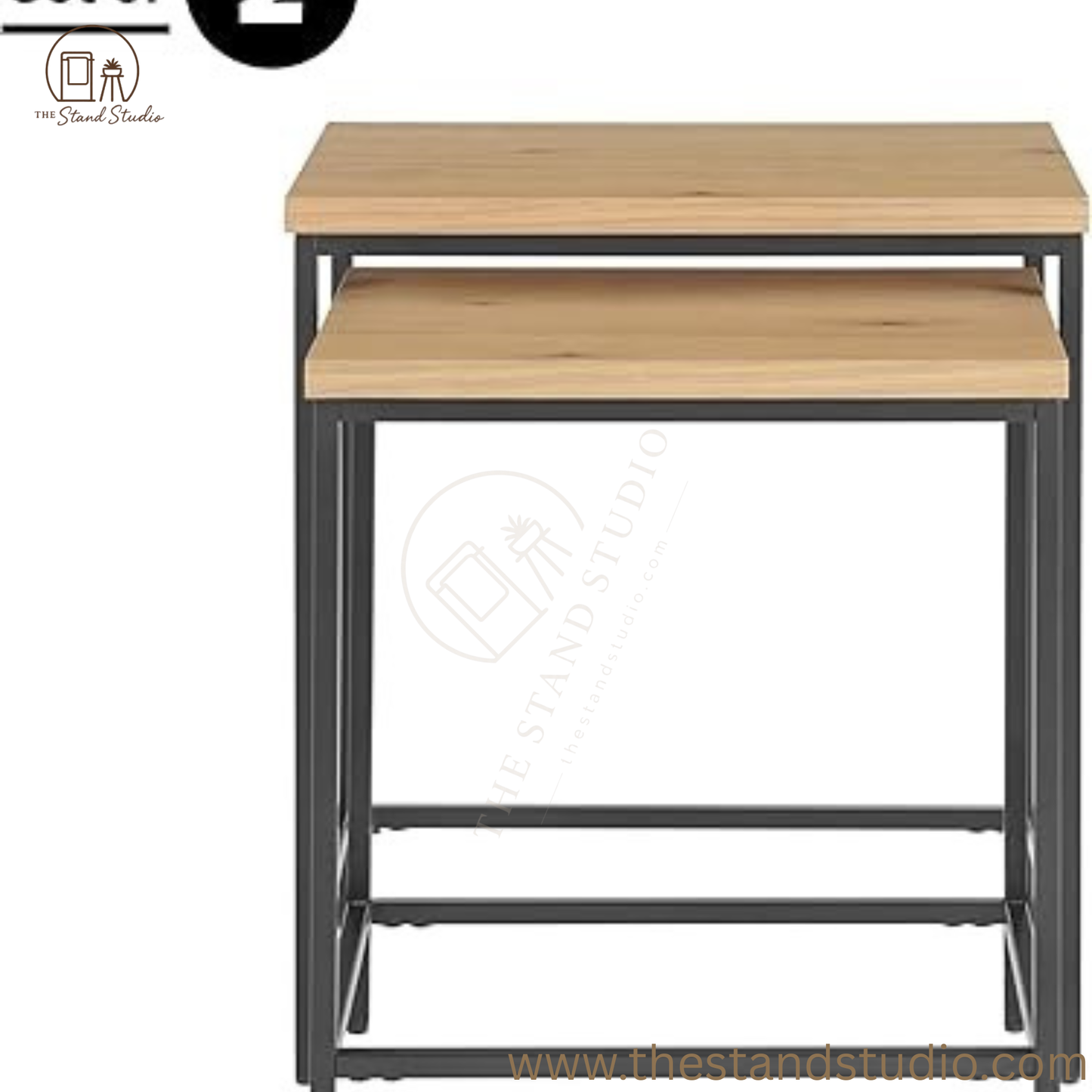 Nesting Side Tables - Set of 2 End Tables for Living Room