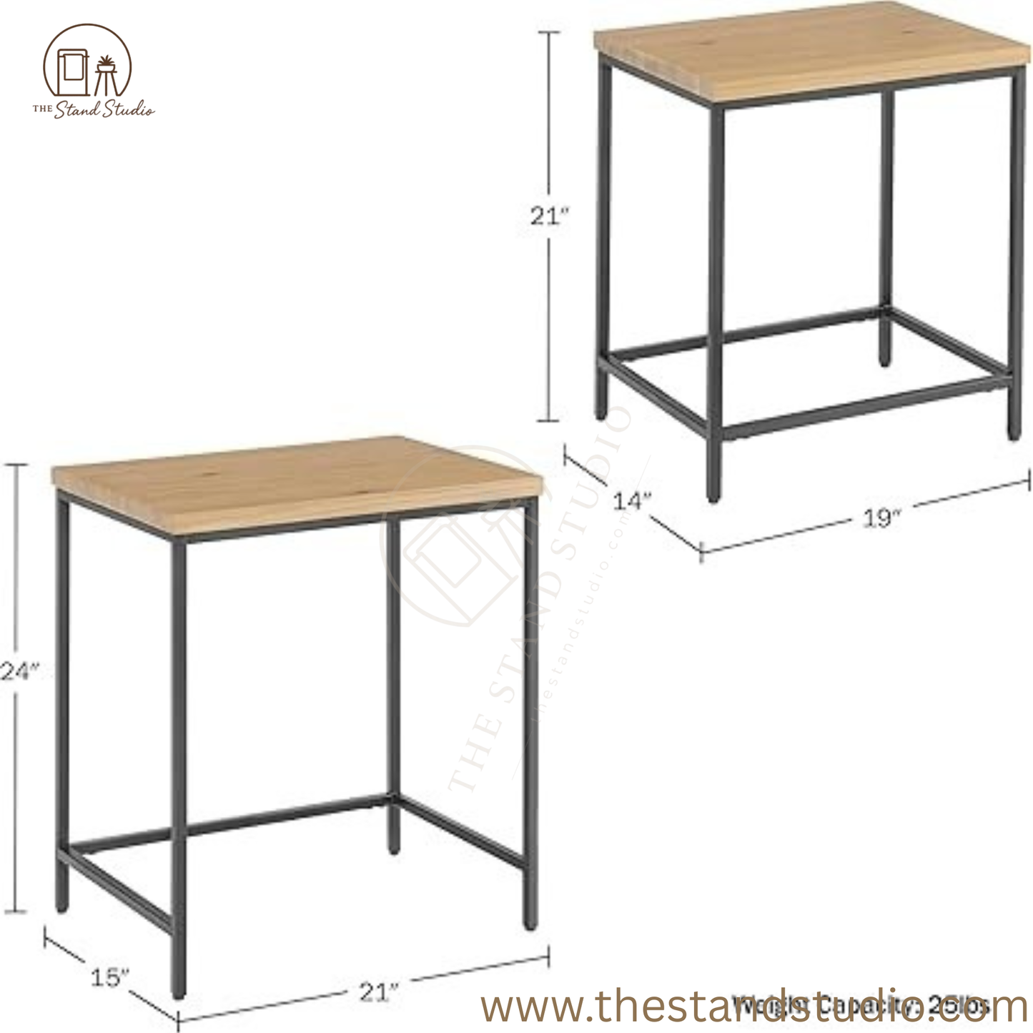 Nesting Side Tables - Set of 2 End Tables for Living Room
