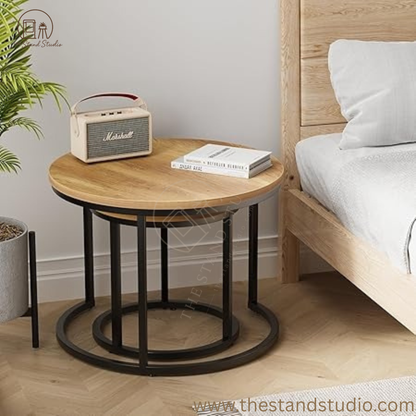 Set of 2 Coffee Table, Round Nesting Coffee Tables
