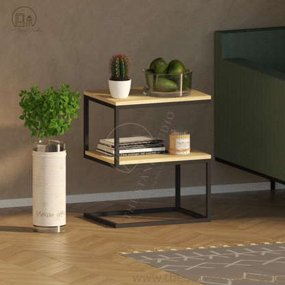 Side Table, Stylish C Shaped Small Table