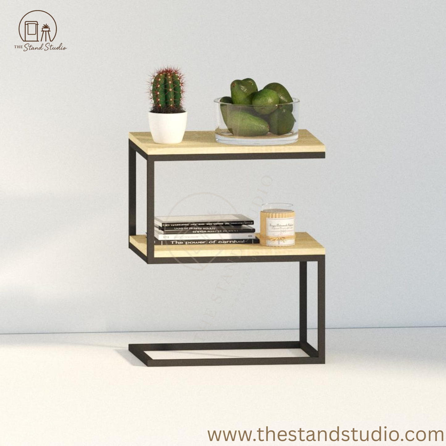 Side Table, Stylish C Shaped Small Table