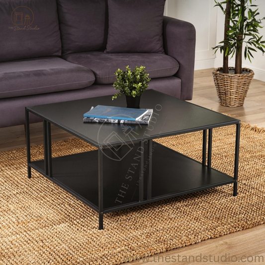 Black Coffee Table For Living Room, Central Coffee Table