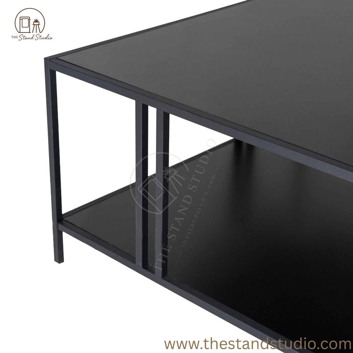 Black Coffee Table For Living Room, Central Coffee Table