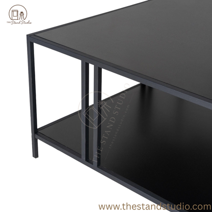 Black Coffee Table For Living Room, Central Coffee Table