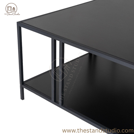 Black Coffee Table For Living Room, Central Coffee Table