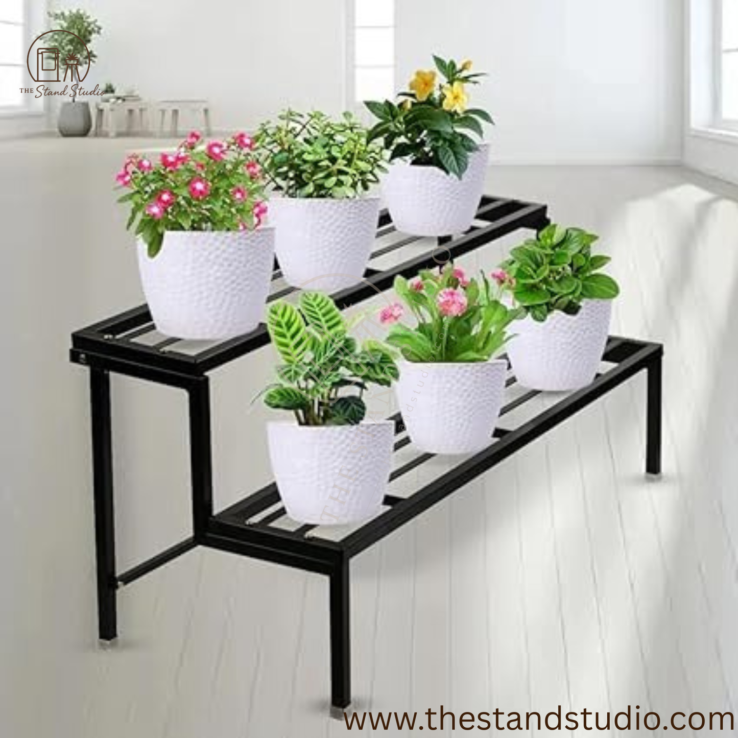 2-Step Planter Pot Stand for Outdoor & Indoor Garden