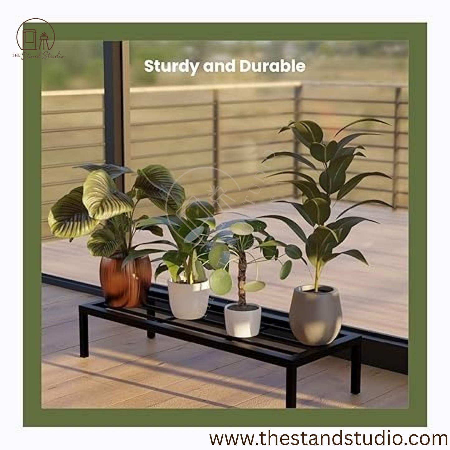 Plant Stand for Indoor & Outdoor - Metal Plant Stand for Balcony