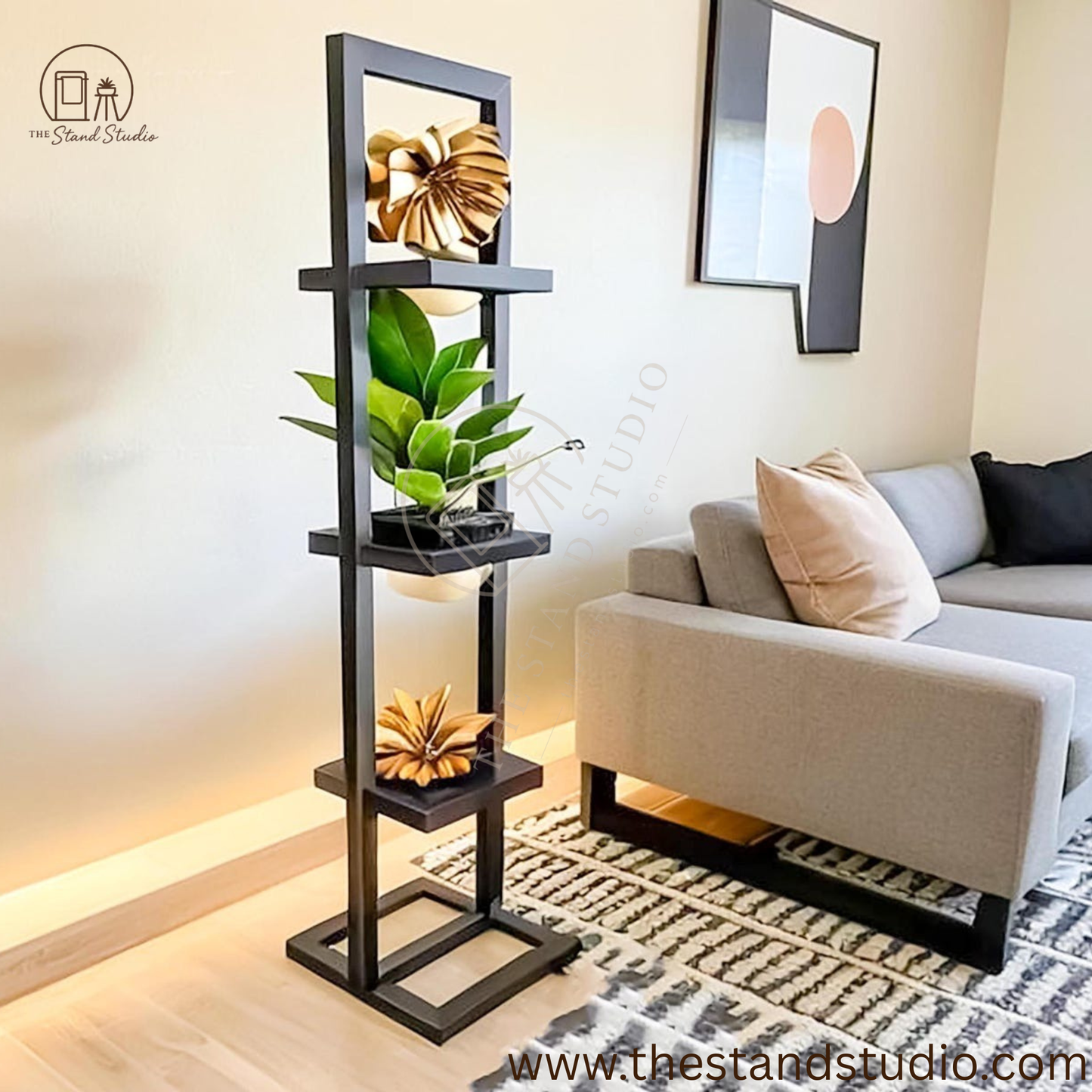 Solid Wood Home Decor Flower Pot Stand