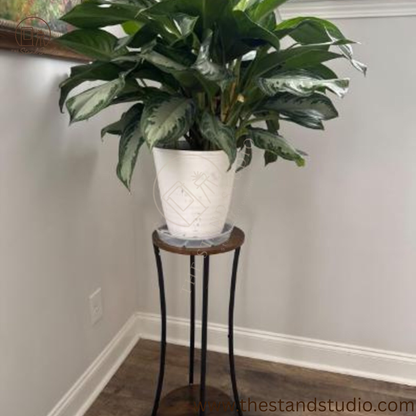 2 Tier Metal Wood Plant Stand, Indoor Plant Stand