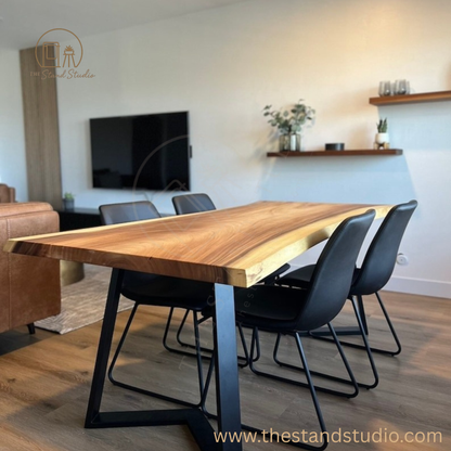 Custom Live Edge Sheesham Dining Table – | Handcrafted Rustic Dine Table for Home, Café & Modern Interiors