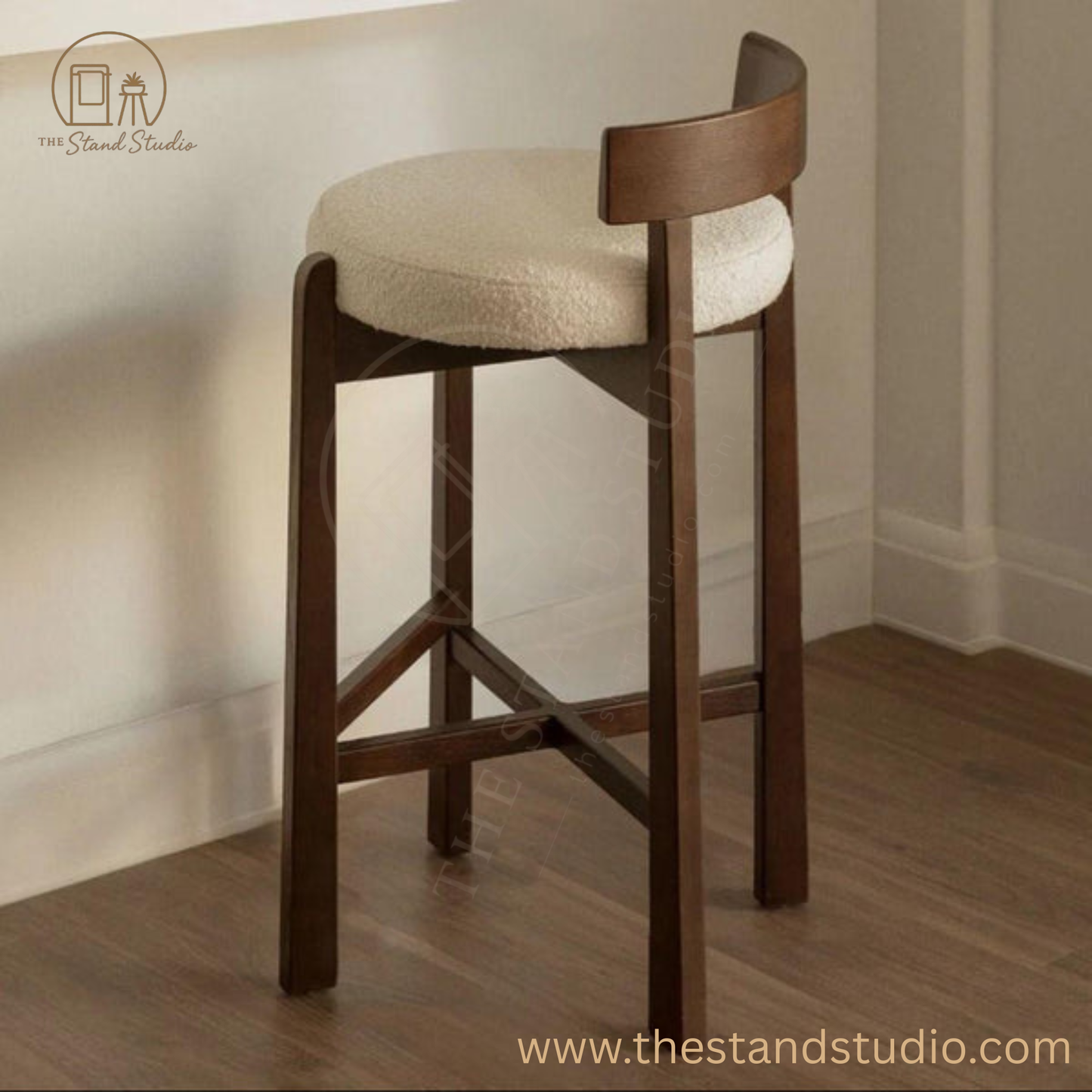 Minimalist Wooden Counter Stool – Durable Modern Kitchen Seating