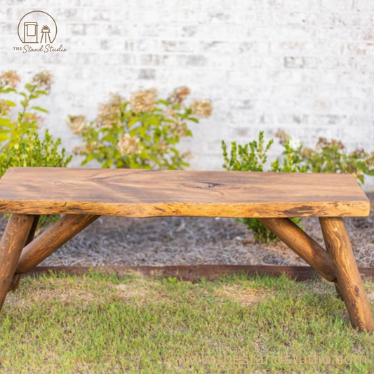 Rustic Log Bench | Solid Wood Entryway Bench | Handcrafted Furniture Live Edges