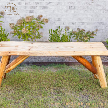 Rustic Log Bench | Solid Wood Entryway Bench | Handcrafted Furniture Live Edges
