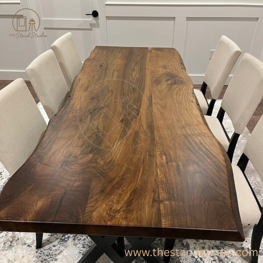Sheesham Wood Dining Table – High-Quality Rustic Solid Wood Table | Custom Handmade Kitchen & Dining Room Table