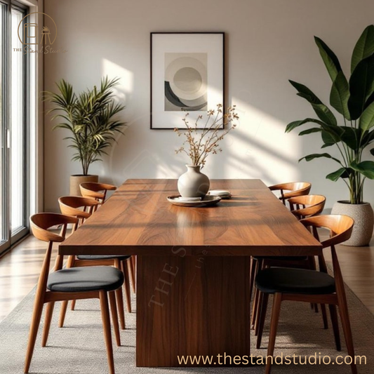 Handmade Live Edge Sheesham Dining Table | Modern Solid Wood