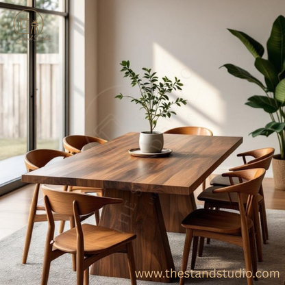 Handmade Live Edge Sheesham Dining Table | Modern Solid Wood