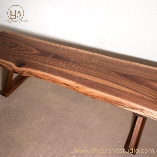 Farmhouse Dining Bench, Live Edge sheesham Bench, Live Edge Wood Bench, Custom Wood Dining Bench