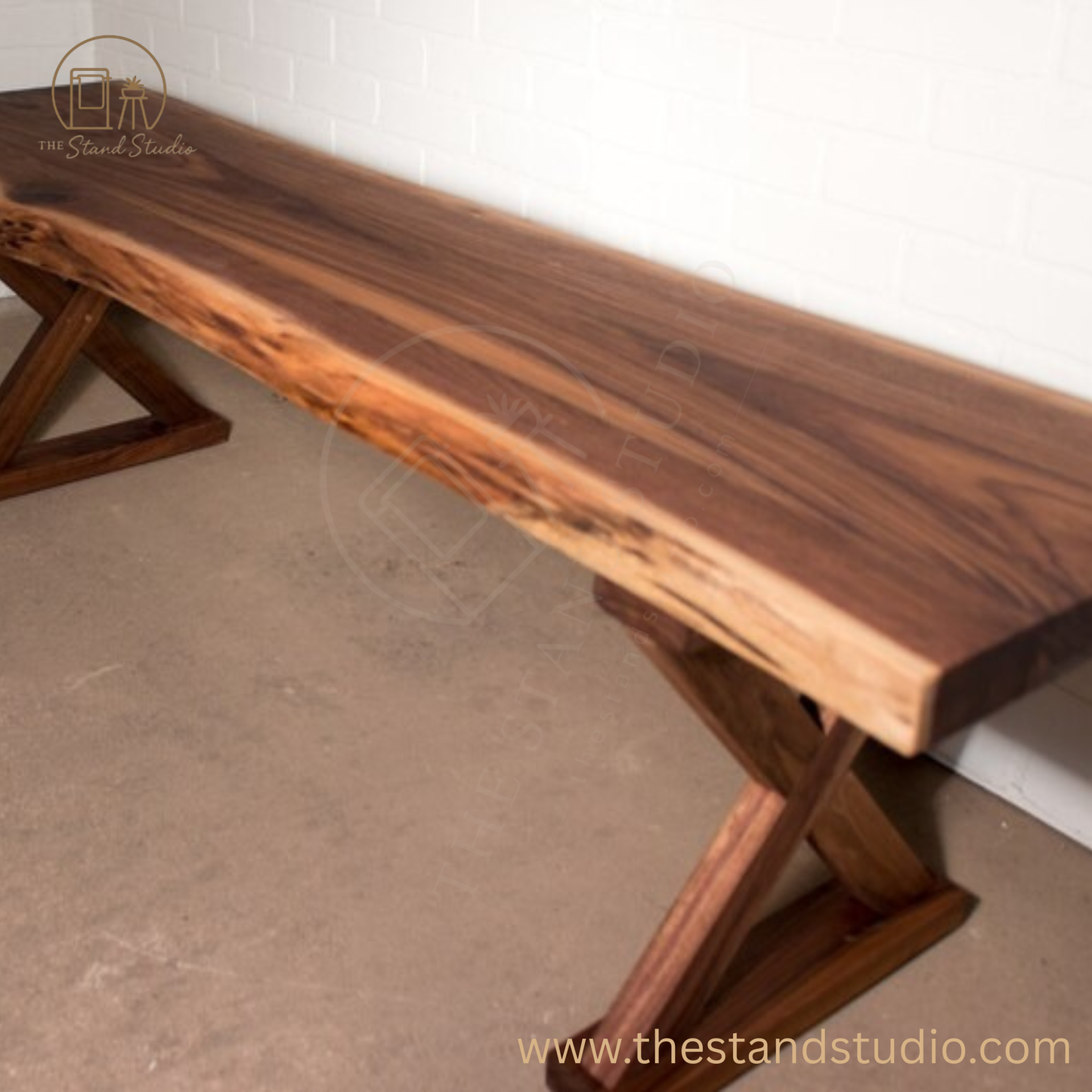 Farmhouse Dining Bench, Live Edge sheesham Bench, Live Edge Wood Bench, Custom Wood Dining Bench