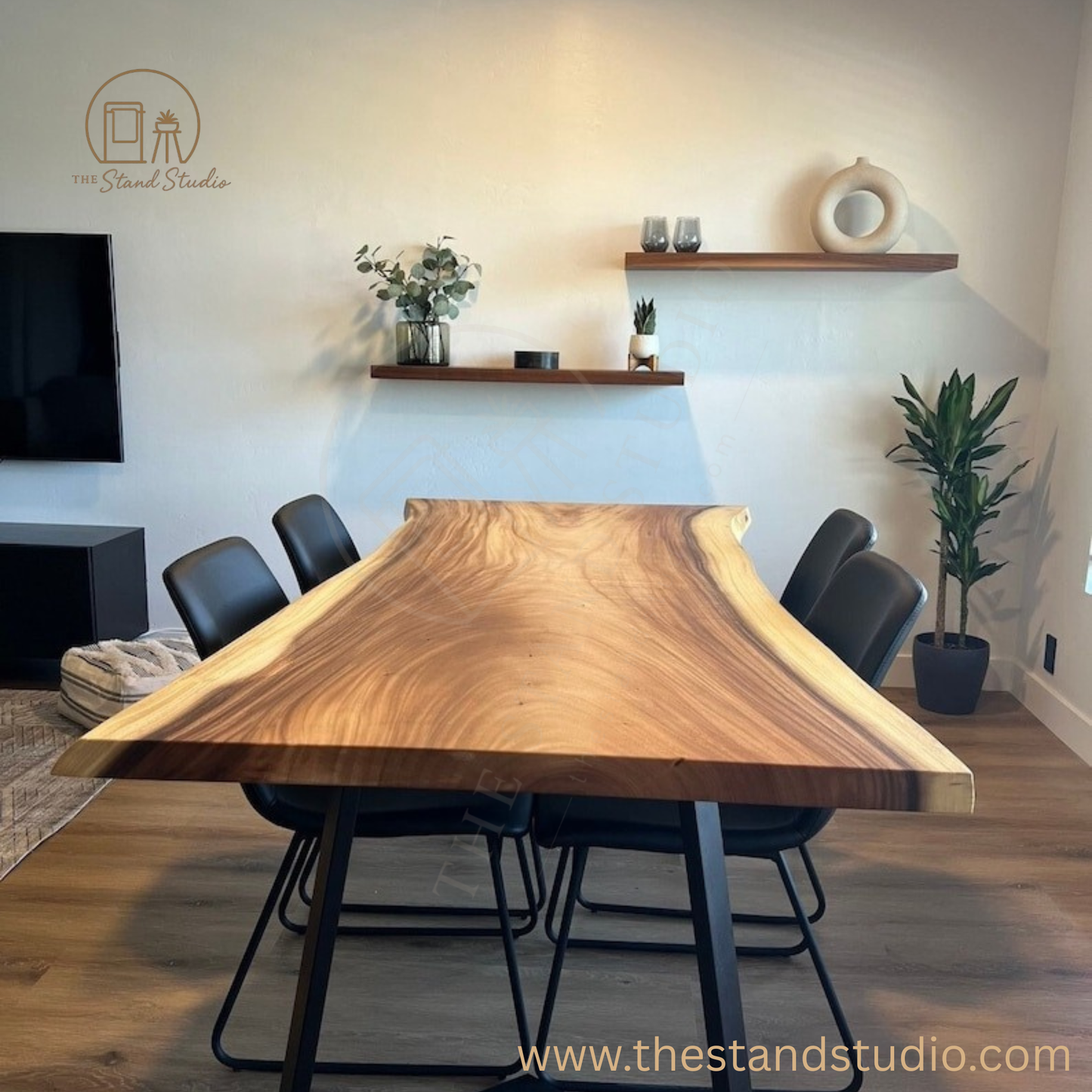 Custom Live Edge Sheesham Dining Table – | Handcrafted Rustic Dine Table for Home, Café & Modern Interiors